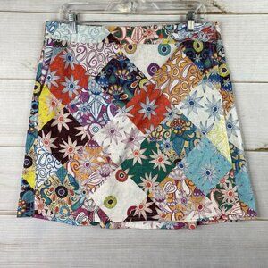 Rip Skirt Womens Sz L Colorful Patchwork Hawaii Wrap Skirt Cover Up Lightweight